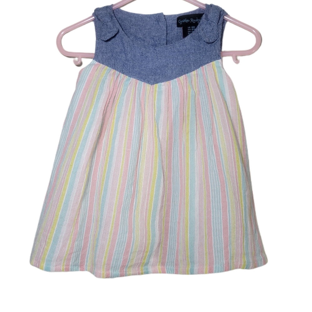 Kids Cynthia Rowley 100% cotton ruffled sleeveless dress sz 18m